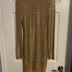 Elegant Gold Sequin Dress